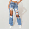 Women's High-Waist Jeans, Straight-Leg