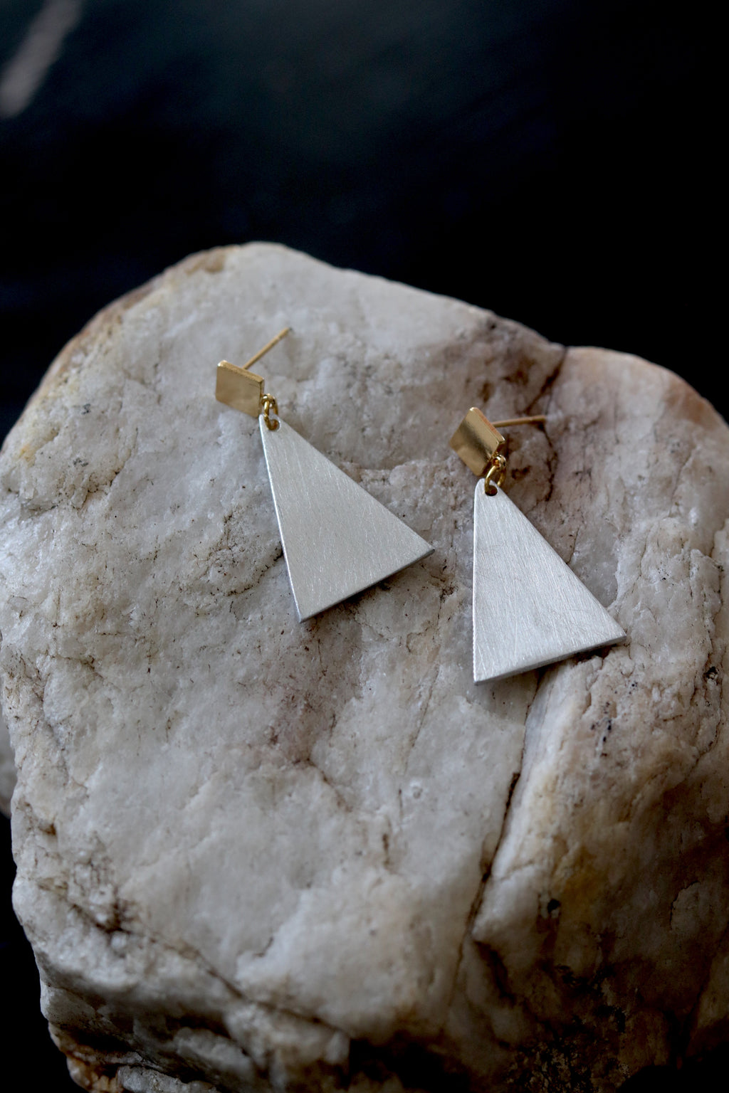 Two Tone Aluminum Dangle Earrings